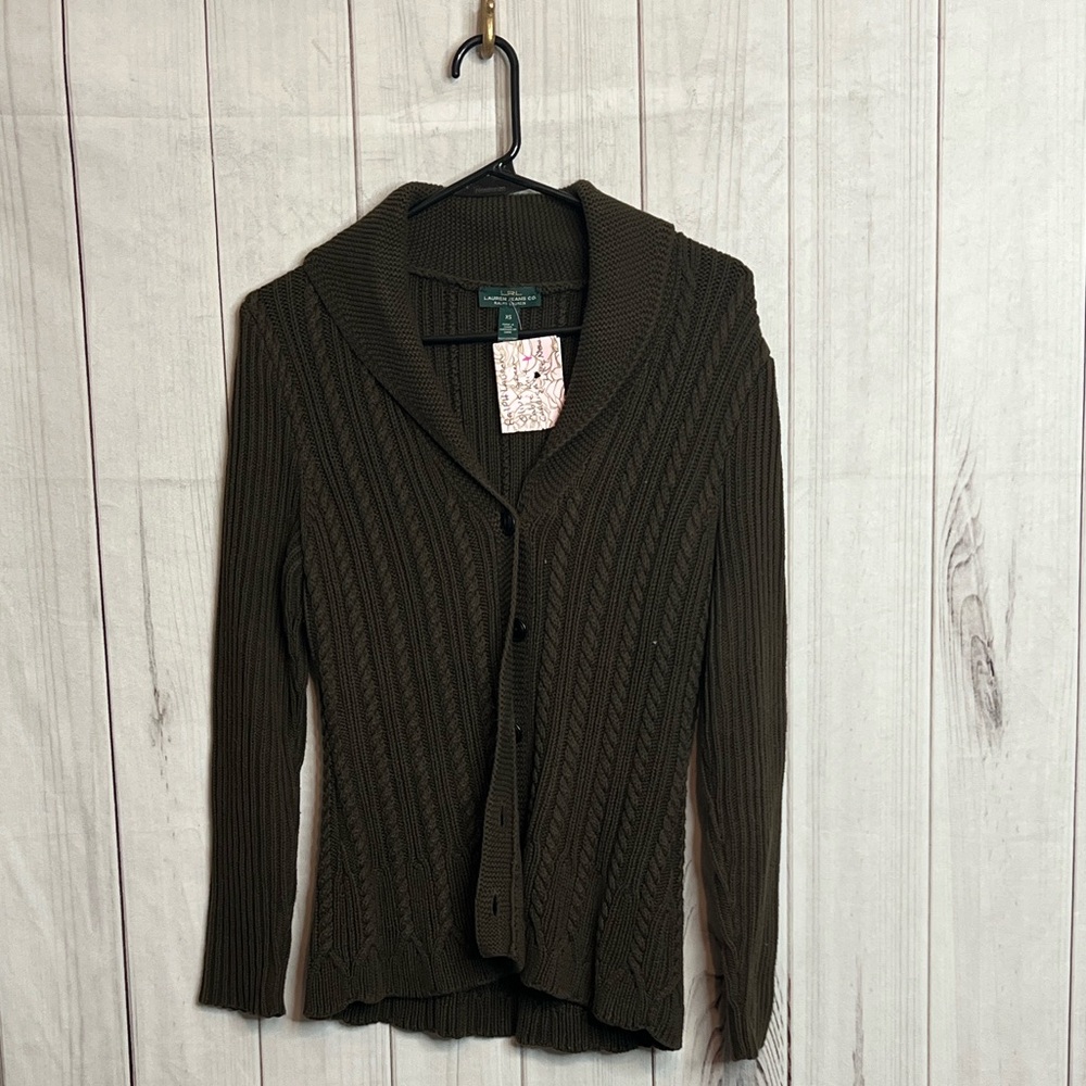Ralph Lauren Dark  Olive Cardigan Sweater